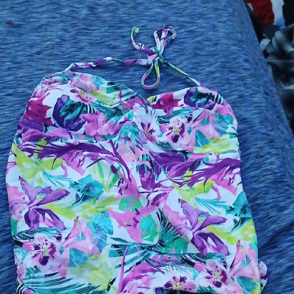 Floral Halter Bikini Top